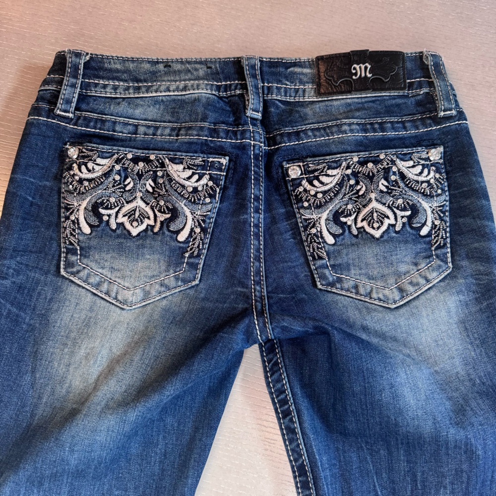 Miss Me Signature Skinny Jeans Floral Embroidered 27 - Picture 2 of 7